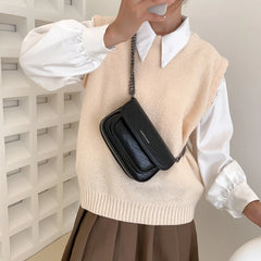 PU Leather Crossbody Bag Chain Shoulder Handbag