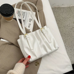 High Pleated Shoulder Bag Women Texture Handbags Autumn Totes