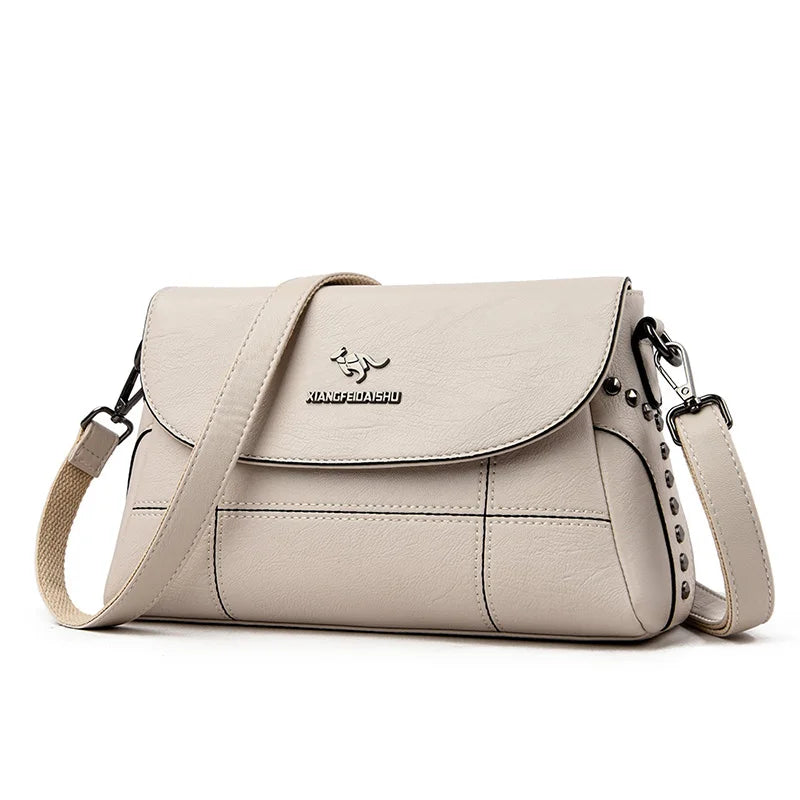 Women's High Shoulder Crossbody Bag PU Leather Messenger Handbag