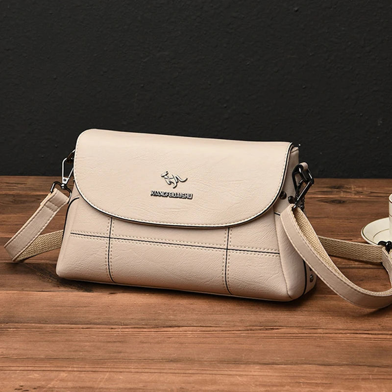 Women's High Shoulder Crossbody Bag PU Leather Messenger Handbag