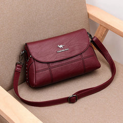 Women's High Shoulder Crossbody Bag PU Leather Messenger Handbag