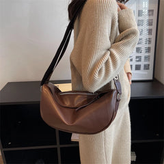 Vintage Leather Shoulder Bag for Women Crossbody Large Handbag