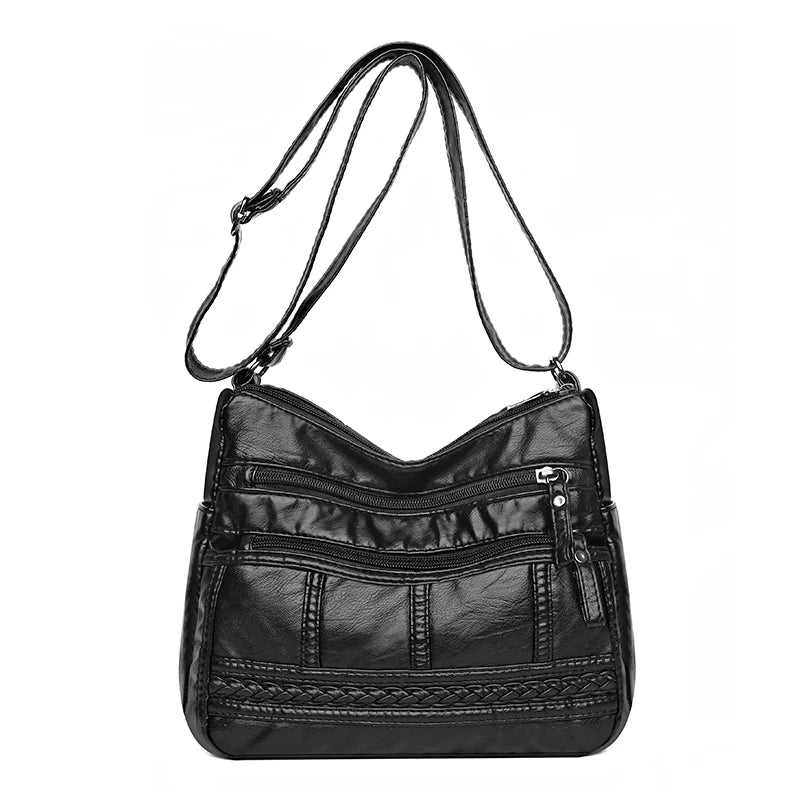 Soft Leather Shoulder Bag for Ladies Casual Hobos Sac Crossbody Bags