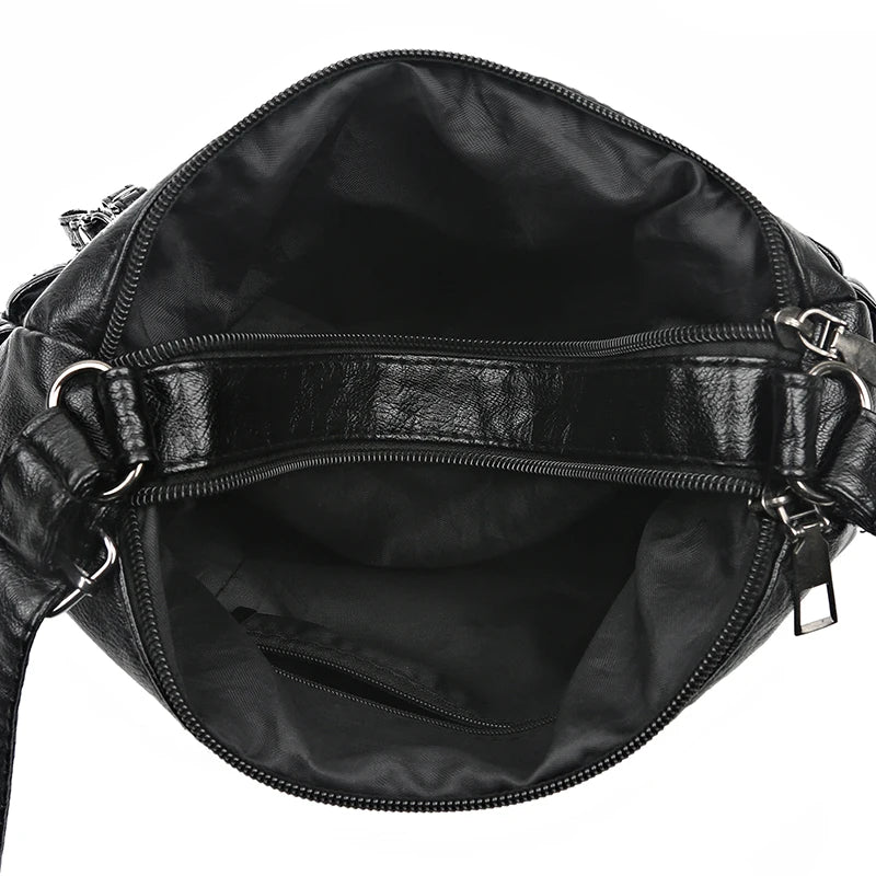 Soft Leather Shoulder Bag for Ladies Casual Hobos Sac Crossbody Bags