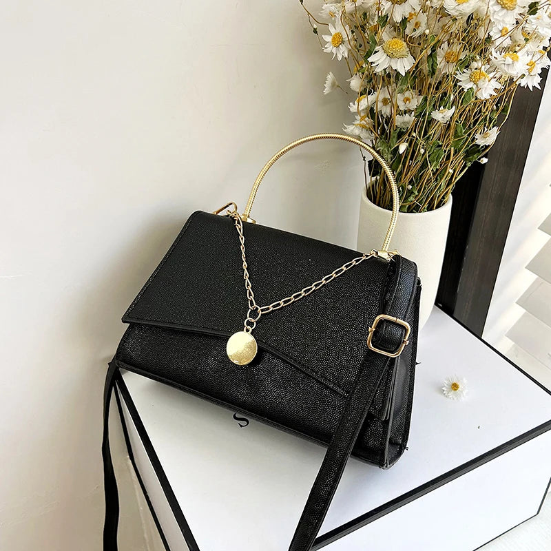 High Versatile Leather Texture Handbag Chain Handbag Shoulder Bag