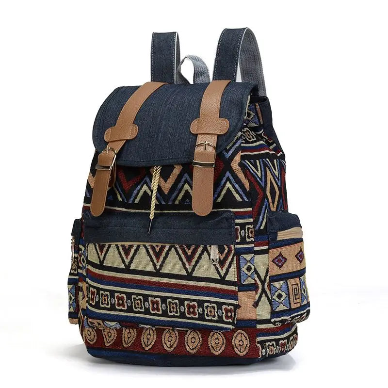 High Women Canvas Vintage Backpack Ethnic Backpacks Bohemian Backpack Schoolbag