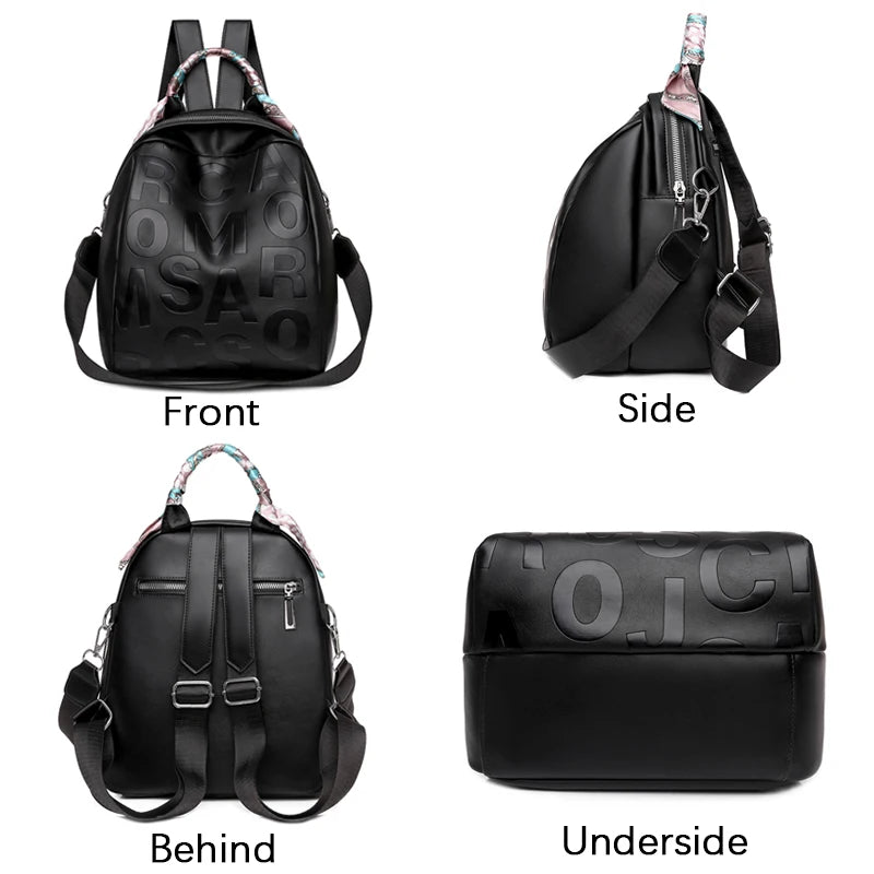 Women Leather Backpack Lady Shoulder Bag School Backpacks For Teens Girls