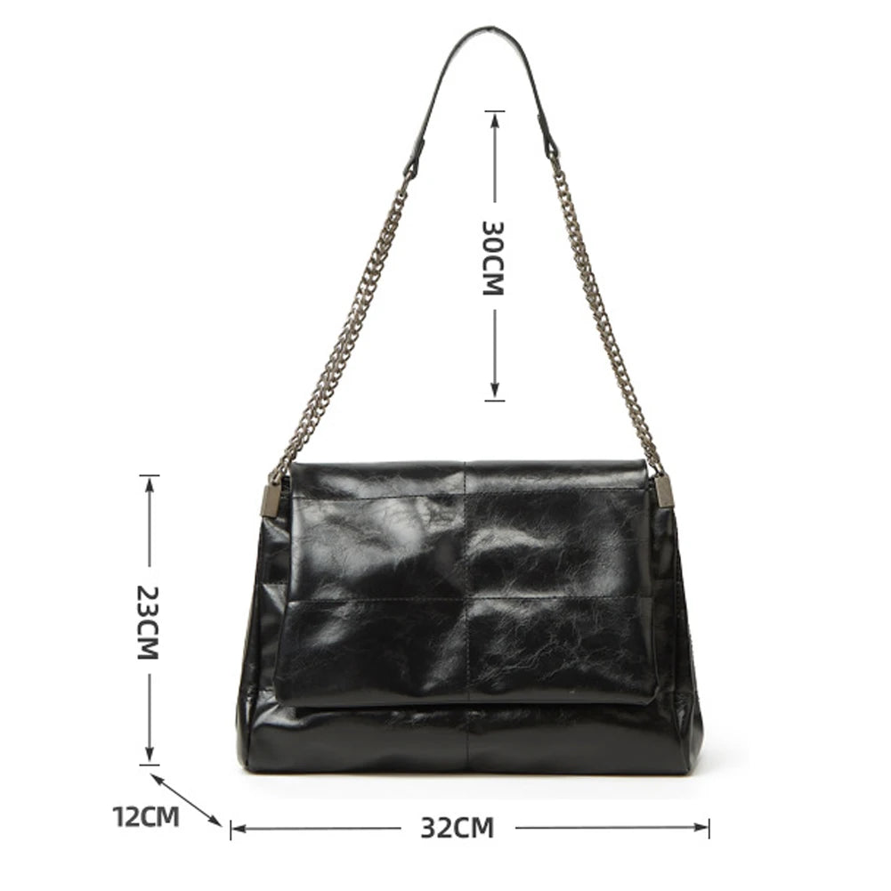 High Women Leather Shoulder Bag Large Capacity Crossbody