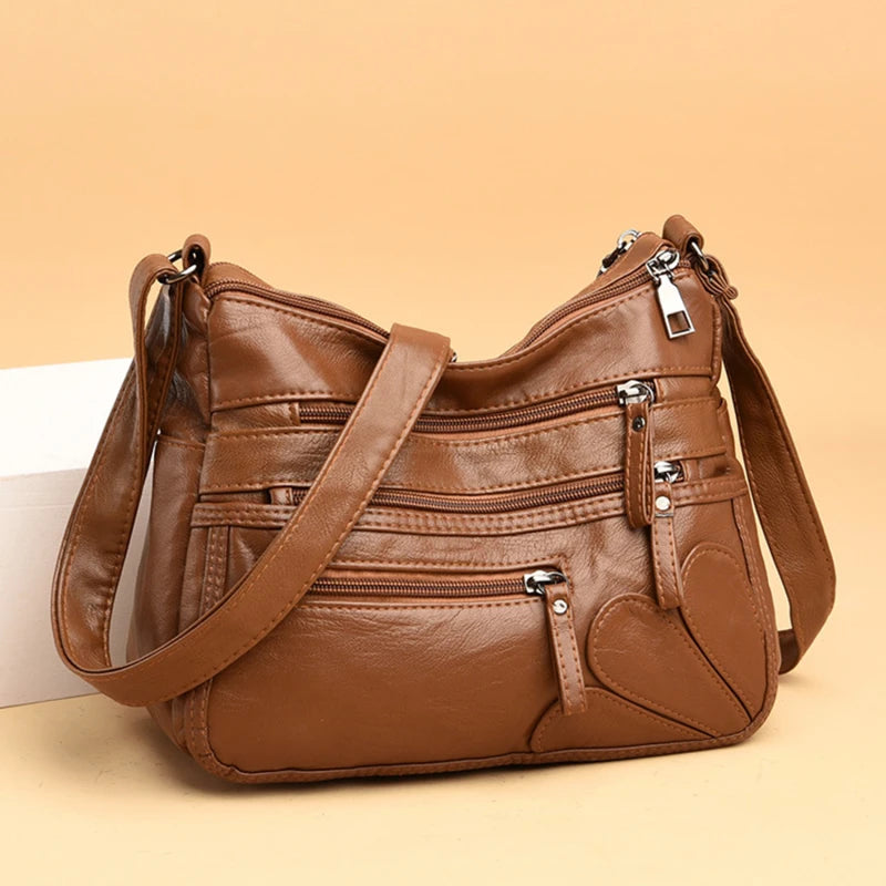 Women Shoulder Bag Crossbody Multi-pockets Messenger Flower Patchwork Purse