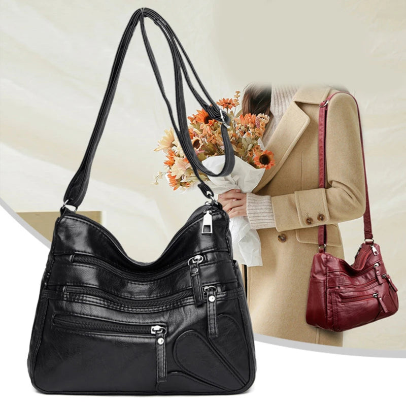Women Shoulder Bag Crossbody Multi-pockets Messenger Flower Patchwork Purse