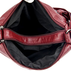 Women's Leather Shoulder Bags Multi-Layer Crossbody Handbag