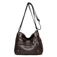 Soft Leather Shoulder Bag Multi-Layer Handbag