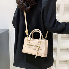 Women's High Zipper Shoulder Bag Crossbody Messenger Lady Armpit Square Bag