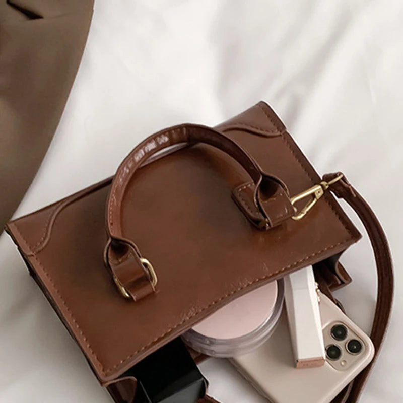 Women's High Zipper Shoulder Bag Crossbody Messenger Lady Armpit Square Bag