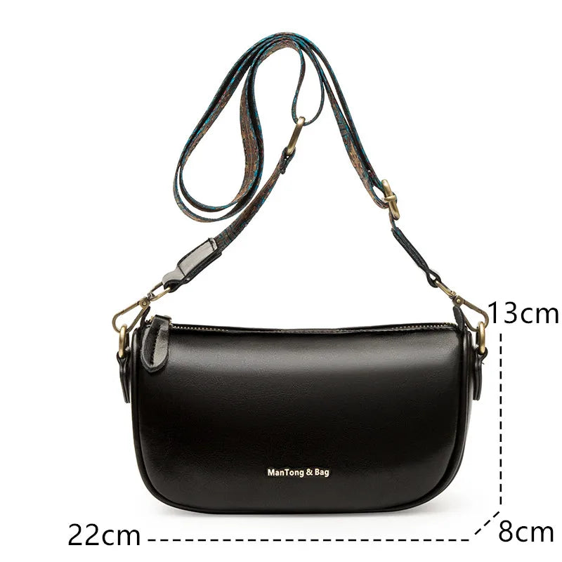 Oil Wax Leather Shoulder Bag for Women Crossbody Handbag