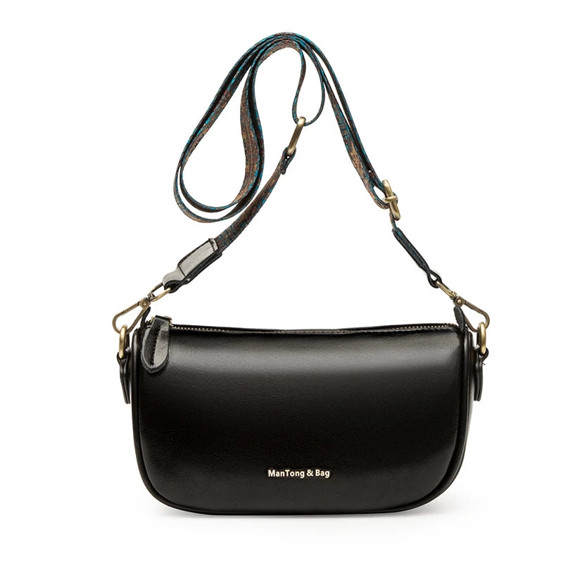 Oil Wax Leather Shoulder Bag for Women Crossbody Handbag