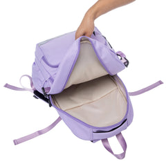 Nylon High School Backpack for Girls Solid Women Travel Bags