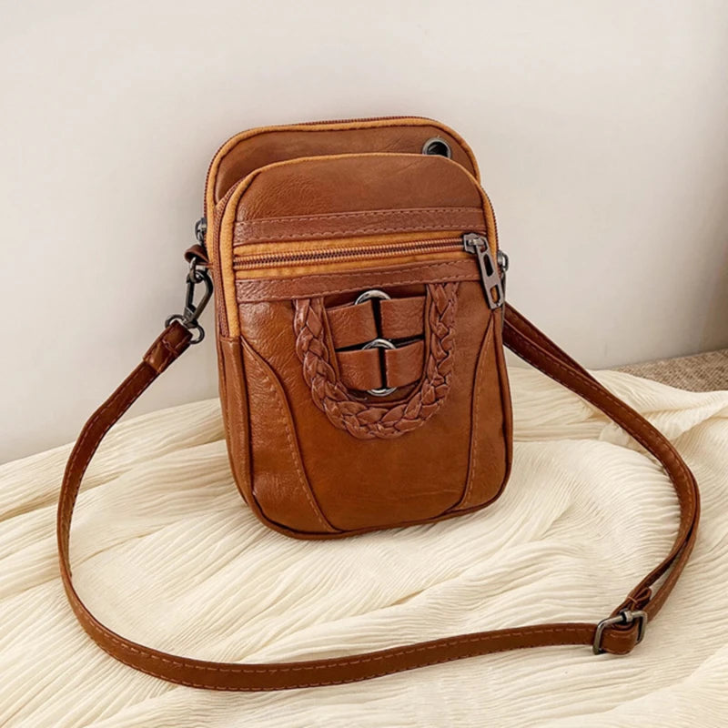 High-capacity Shoulder Bags PU Women Mobile Phone Bags Mini Female