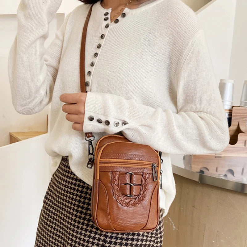 High-capacity Shoulder Bags PU Women Mobile Phone Bags Mini Female
