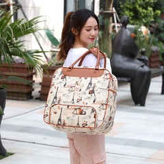 High-capacity Leopard Travel Bag PU Waterproof Men Women All-match