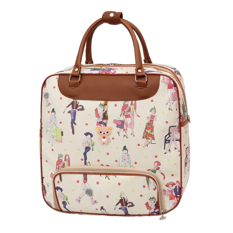 High-capacity Leopard Travel Bag PU Waterproof Men Women All-match