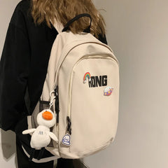 High Capacity Nylon Backpack Harajuku Travel Rucksack