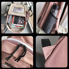 High Capacity Nylon Backpack Harajuku Travel Rucksack