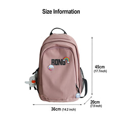 High Capacity Nylon Backpack Harajuku Travel Rucksack