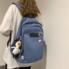 High Capacity Nylon Backpack Harajuku Travel Rucksack