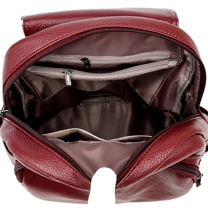 Women Soft Leather Backpack School Bags for Teenage Girls Bagpack