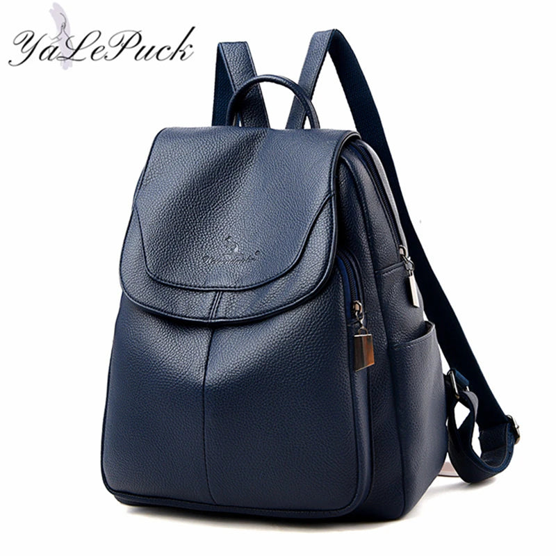 Women Soft Leather Backpack School Bags for Teenage Girls Bagpack