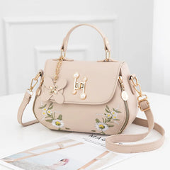 Embroidered Messenger Bag Women's Shoulder Handbag