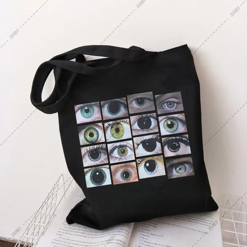 Urban shoulder bag punk Gothic eye print canvas bag