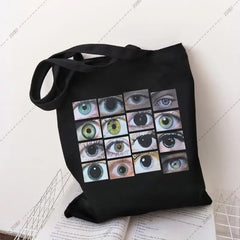 Urban shoulder bag punk Gothic eye print canvas bag