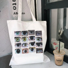 Urban shoulder bag punk Gothic eye print canvas bag