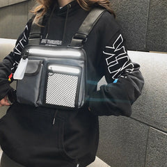 Hip-Hop Men Chest Rig Bag Man Reflective Functional Vest Pack