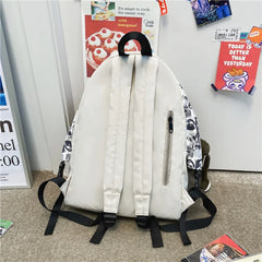 Unisex Hip-hop Print Backpack with Multiple Pockets