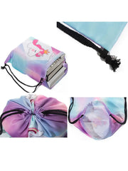 Floral Drawstring Backpack Child Small School Bags Gym Bag Eco Reusable