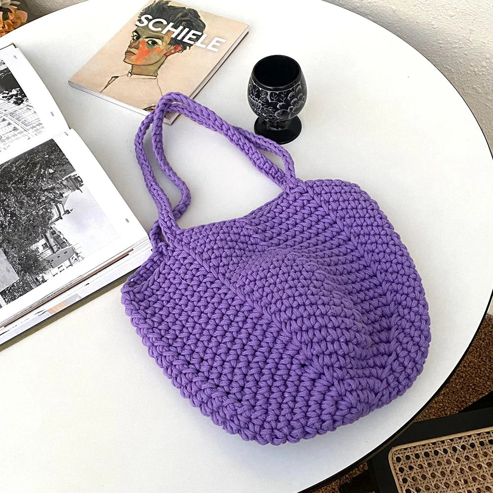 Hollow Beach Handbags Female Soft Style Portable Storage Bag