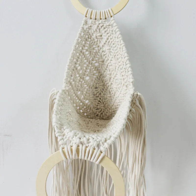 Hollow Cotton Rope Women's Bag Woven Straw Beach Female Top Handle Bags