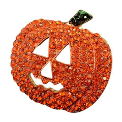 Hollow Rhinestone Pumpkin Brooch Pin for Christmas Halloween Decor