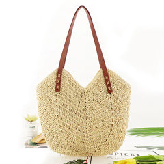 Hollow Women Tote Bags Paper Rope Commute Bag Summer Casual Portable