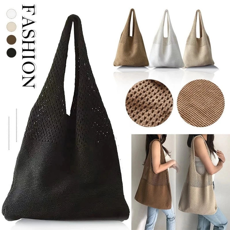 Wool Shoulder Bag Large Capacity Totes Handbag Lady Handle Bag