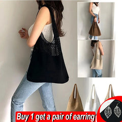 Wool Shoulder Bag Large Capacity Totes Handbag Lady Handle Bag