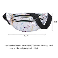 Holographic Fanny Pack Women's Belt Bag Female Waist Bags Laser Chest Phone Pouc