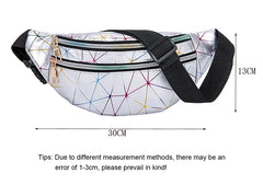Holographic Fanny Pack Women's Belt Bag Female Waist Bags Laser Chest Phone Pouc