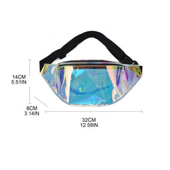 Holographic PVC Waist Pack Fanny Belt Bag Crossbody Travel Chest