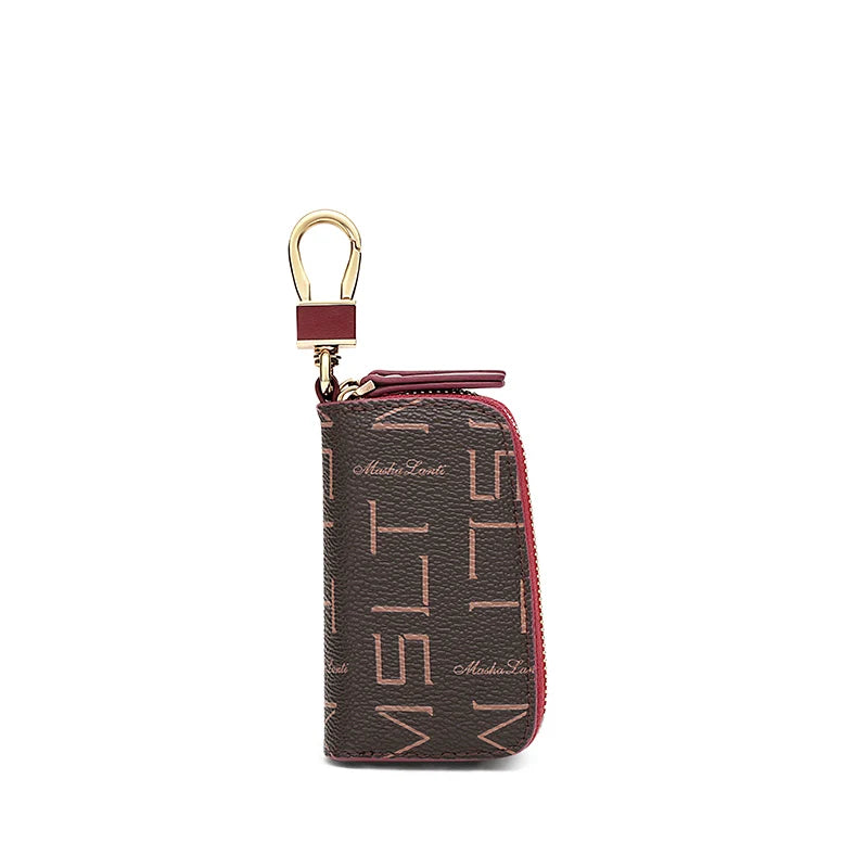 Double Zipper Mini Small Key Wallet Men Women Key Holder