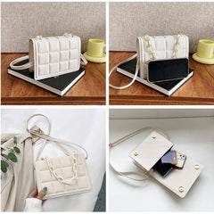 Honeycherry Geo Embossed Flap Crossbody Bag Mini Handbags