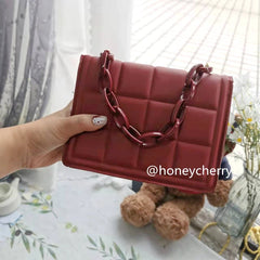 Honeycherry Geo Embossed Flap Crossbody Bag Mini Handbags